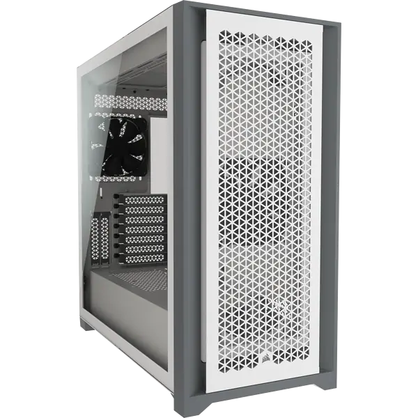 5000D AIRFLOW Tempered Glass Mid-Tower ATX PC Case - White - Click Image to Close