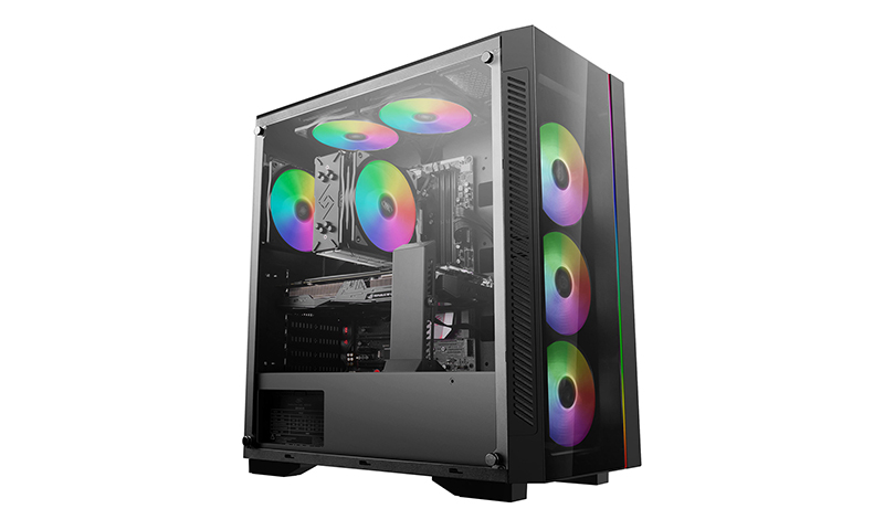 Deepcool MATREXX 55 V3 ADD-RGB 3F Tempered Glass Case, Supports E-ATX MB, 3 Preinstalled ARGB Fans - Click Image to Close