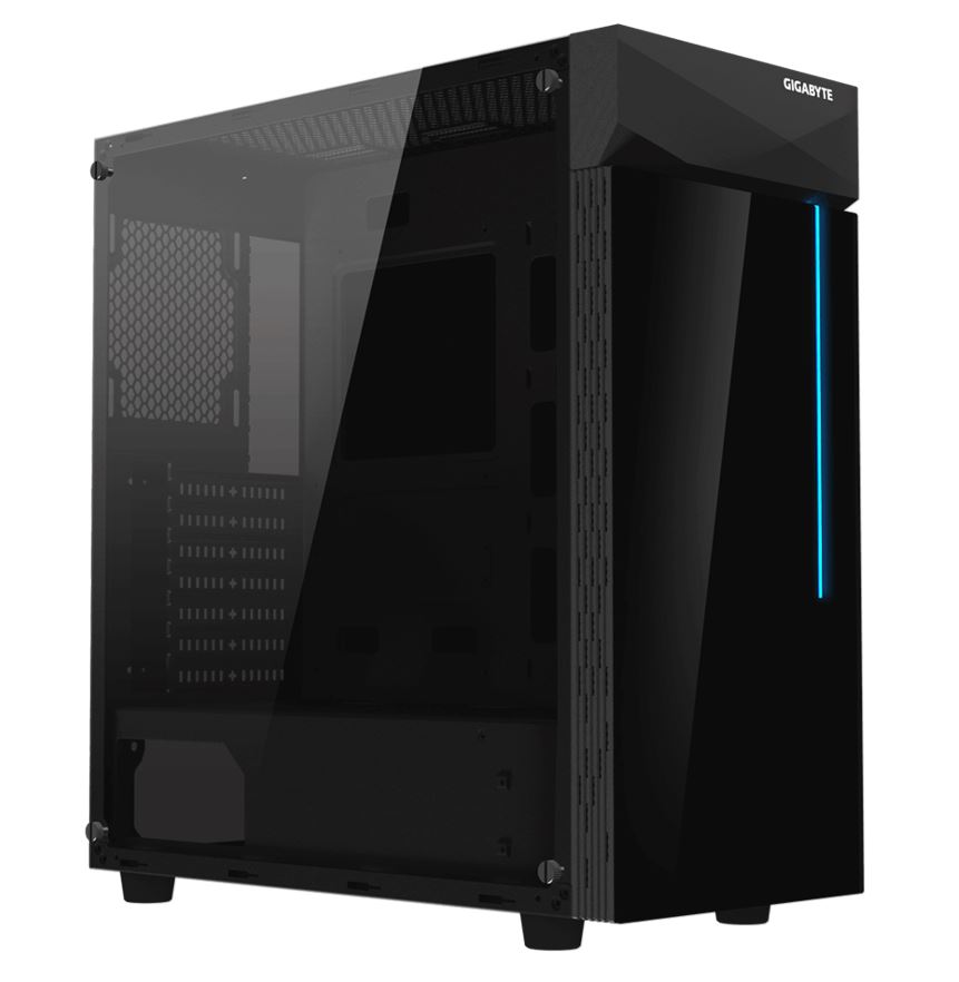 Gigabyte C200 RGB Tempered Glass ATX Mid-Tower PC Gaming Case 2x3.5" 2x2.5" 2xUSB3.0 Detachable Dust Filter Liquid Cooling PSU S - Click Image to Close