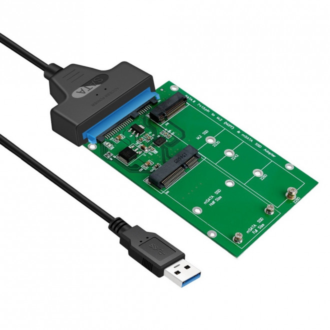 Simplecom SA221 USB 3.0 to mSATA + NGFF M.2 (B Key) SSD 2 in 1 Combo Adapter - Click Image to Close
