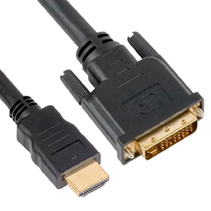 HDMI MALE to DVI-D MALE 1.0m Cable