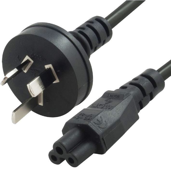 8ware AU Power Lead Cord Cable 1m 3-Pin AU to ICE 320-C5 Clover Plug Black Male to Female 240V 7.5A 3 core Notebook / NUC - Click Image to Close