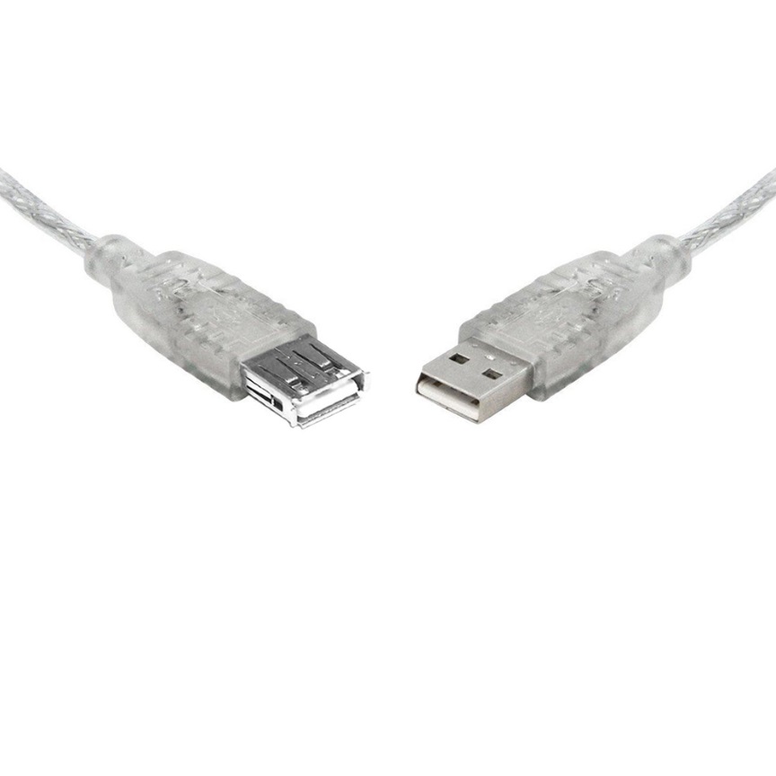 8Ware USB 2.0 Extension Cable 3m A to A Male to Female Transpare - Click Image to Close