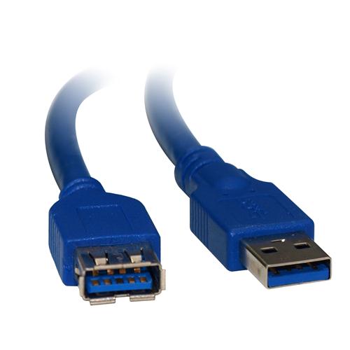8Ware USB 3.0 Extension Cable 2m A to A Male to Female Blue - Click Image to Close