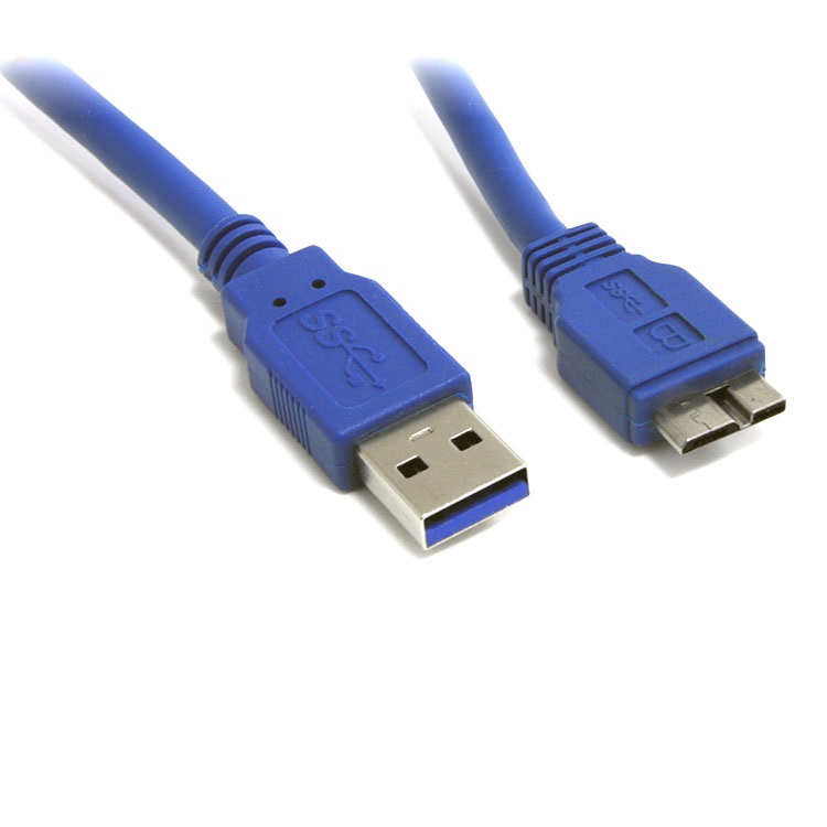 8Ware USB 3.0 Cable 2m USB A to Micro-USB B Male to Male Blue - Click Image to Close