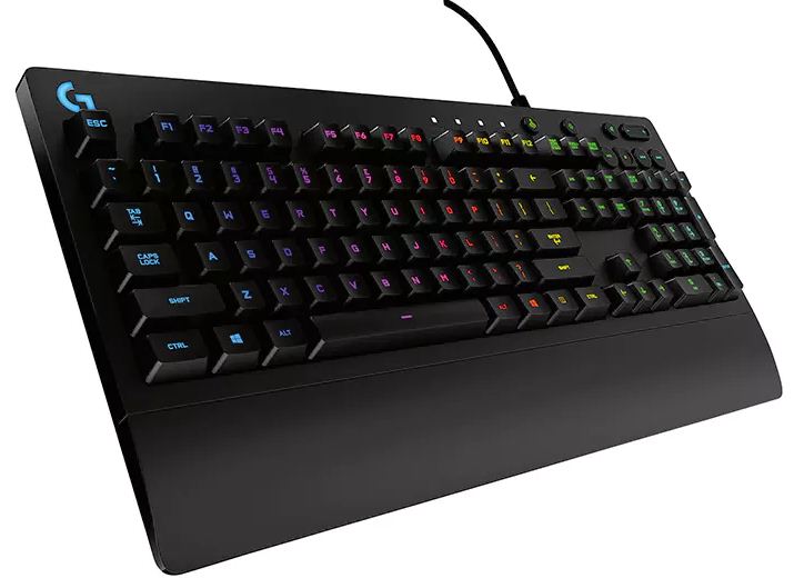 Logitech G213 Prodigy RGB Gaming Keyboard, 16.8 Million Lighting Colors Mech-Dome Backlit Keys Dedicated Media Controls