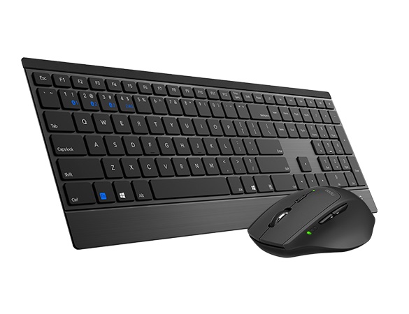 RAPOO 9500M Bluetooth & 2.4G Wireless Multimode Keyboard Mouse Combo Black 1300DPI 4.5mm UltraSlim - Click Image to Close