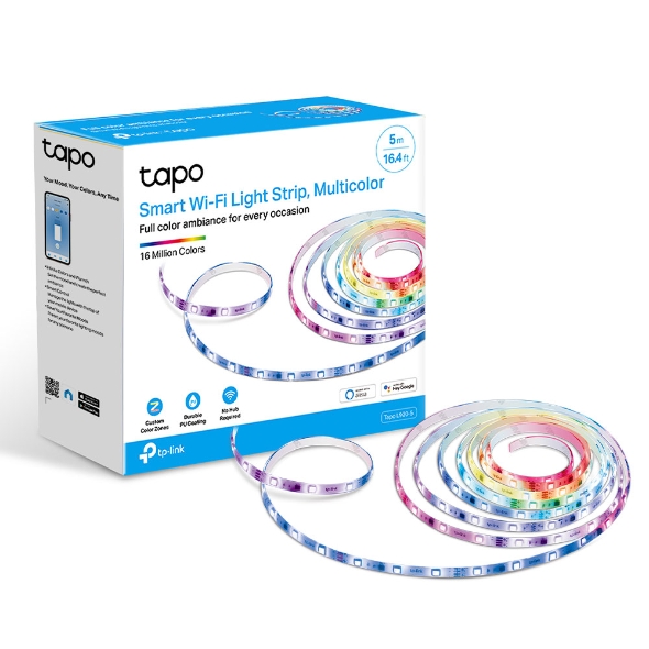 TP-Link Tapo L920-5 Smart Wi-Fi Light Strip, Multicolor, Voice Control, 50 Colour Zones, No Hub Required - Click Image to Close