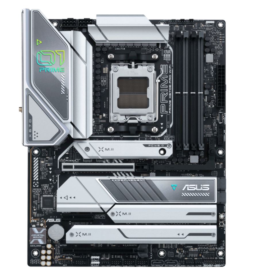 ASUS PRIME X670E-PRO WIFI-CSM (AM5) ATX Motherboard 4xDDR5, 1 x PCIe 5.0x16,4xM.2 slots,4x SATA, Wi-Fi6E, HDMI, DP - Click Image to Close