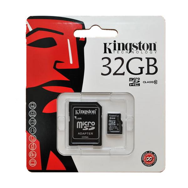 KINGSTON 32 GB Micro SDHC Memory Card with Adaptor - Click Image to Close
