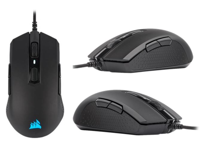 Corsair M55 RGB PRO Ambidextrous Multi-Grip Gaming Black Mouse, 200-12,400 DPI, ICUE Software