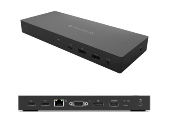 Toshiba PA5356A Dynadock USB-C Dock Features HDMI, DisplayPort and VGA, Microphone/Headphone, 4x USB 3.1 and SD Slot - Click Image to Close