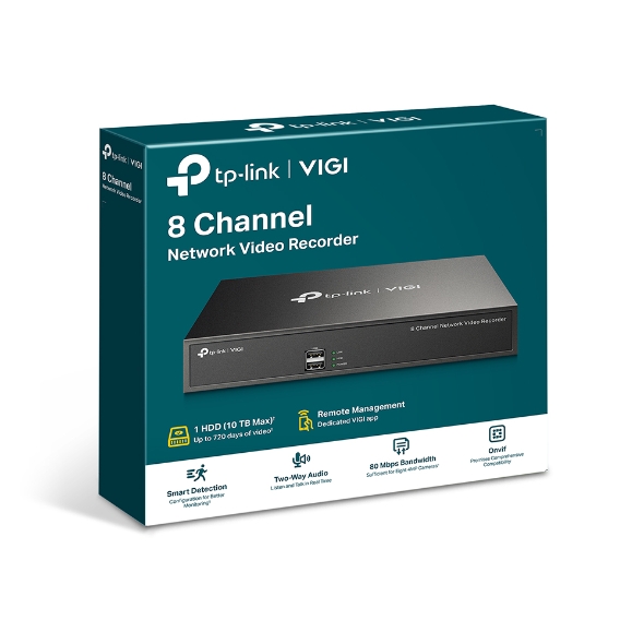 TP-Link VIGI NVR1008H VIGI 8 Channel Network Video Recorder, 24/7 Continuous Recording, up to 10TB storage - Click Image to Close