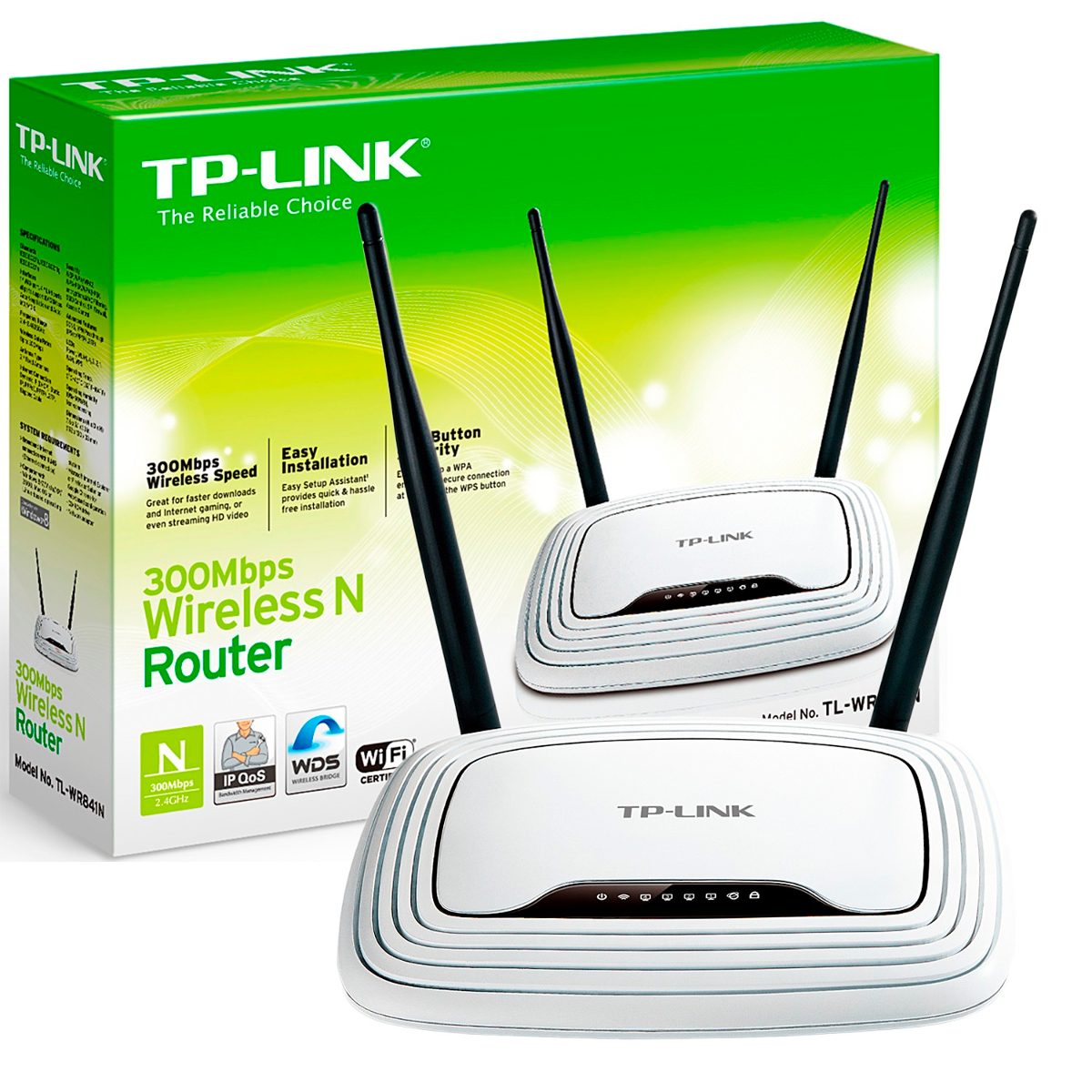 TP-LINK WR841ND 300M Wireless N Router, 2 Non-Detachable Antennas 2T2R, Atheros 2.4GHz 802.1 - Click Image to Close