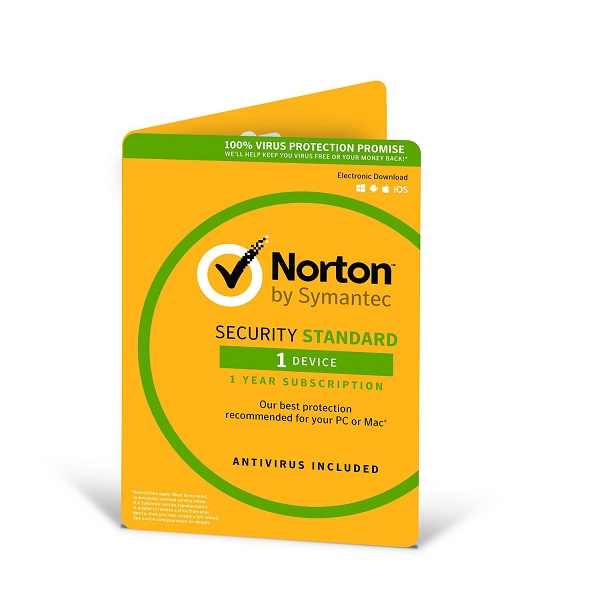 Norton Security Standard, Compatible with PC, MAC, Android, iOS, 1 Device, 1 year.