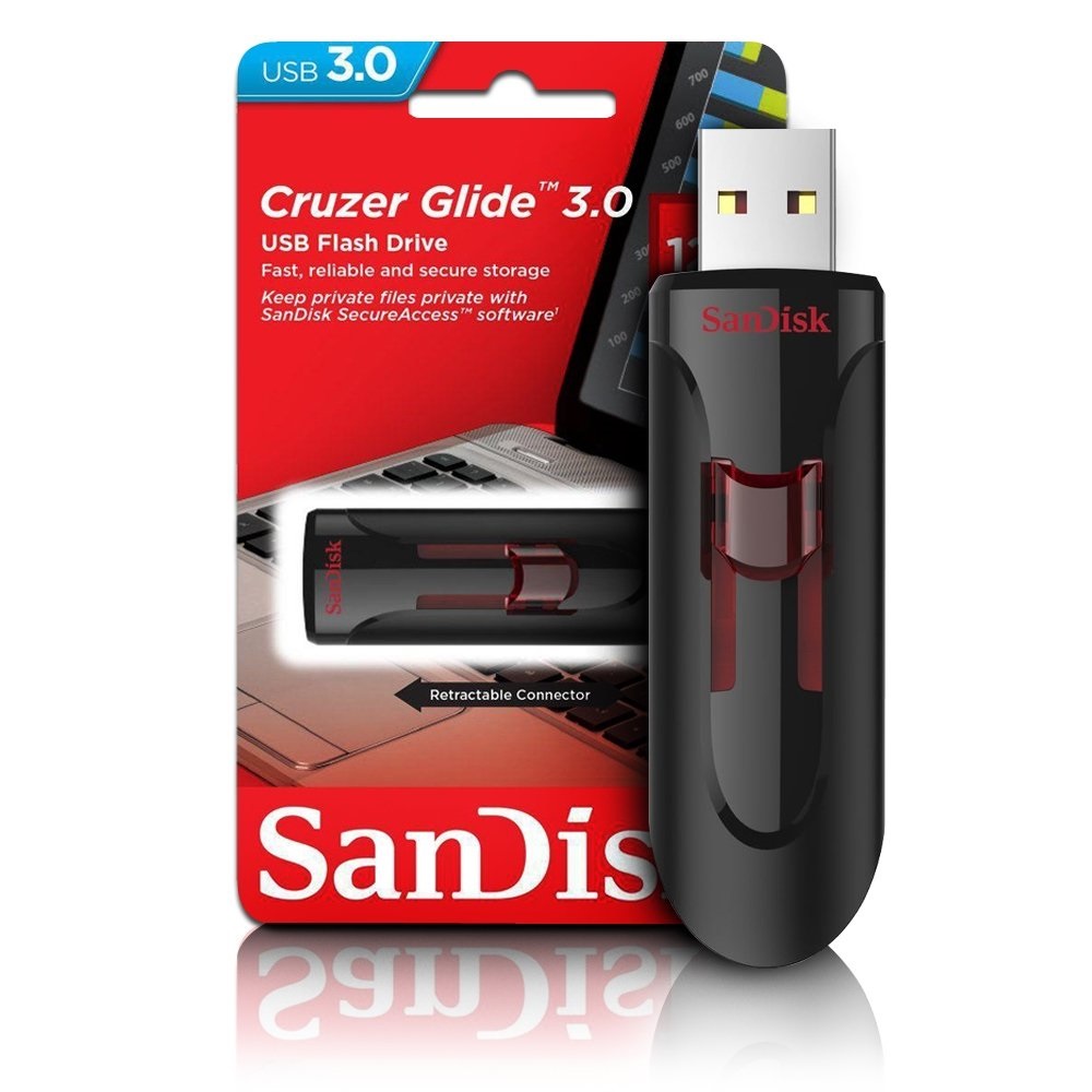 SanDisk 32GB Ultra USB 3.0 Flash Drive, Black, stylish sleek design