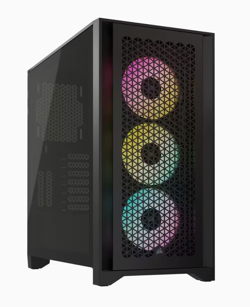 Corsair iCUE 4000D RGB Airflow Mesh Front Panel MidTower. Black. 3x AF120 RGB Elite Fans Node Pro Controller Gaming Case