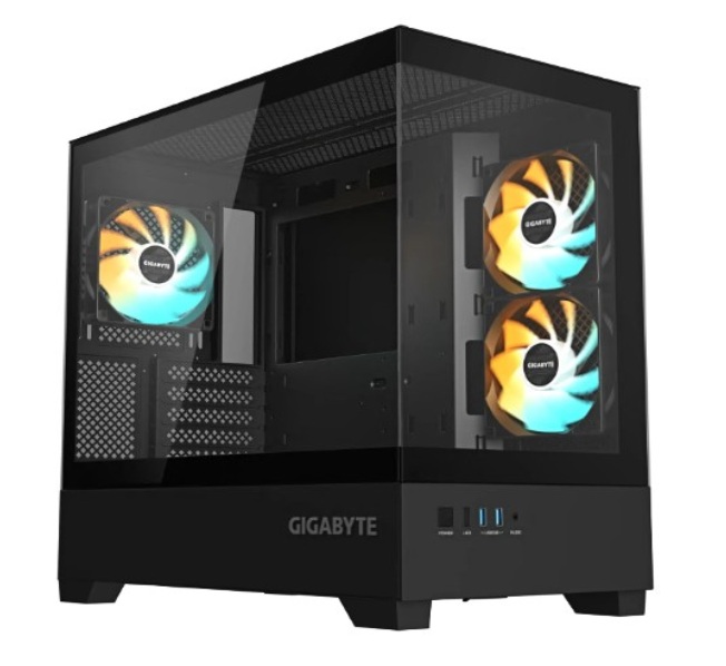 (image for) Gigabyte C201 PANORAMIC, Mid Tower, m-ATX, Black, 5 Slots, USB 3.0 x2