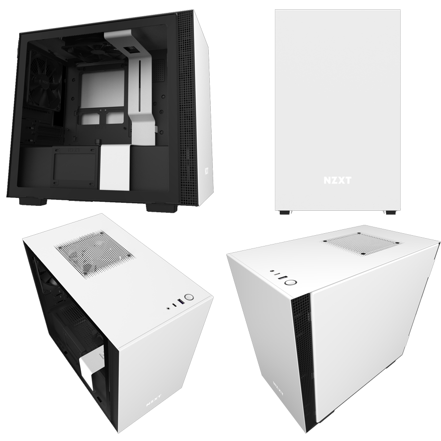 NZXT Matte White & Black H210i Mini Tower Chassis (Smart Device NZXT Matte White & Black H210i Mini Tower Chassis (Smart Device