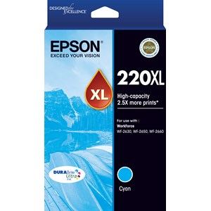 EPSON 220XL High Capacity DURABrite Ultra Cyan ink(Epson WF-2630 EPSON 220XL High Capacity DURABrite Ultra Cyan ink(Epson WF-2630