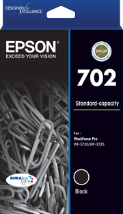 Epson 702 Black XL Ink Cartridge - WorkForce Pro WF-3720, WF-372 Epson 702 Black XL Ink Cartridge - WorkForce Pro WF-3720, WF-372