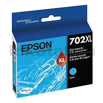 Epson 702 Cyan XL Ink Cartridge - WorkForce Pro WF-3720, WF-3725 Epson 702 Cyan XL Ink Cartridge - WorkForce Pro WF-3720, WF-3725