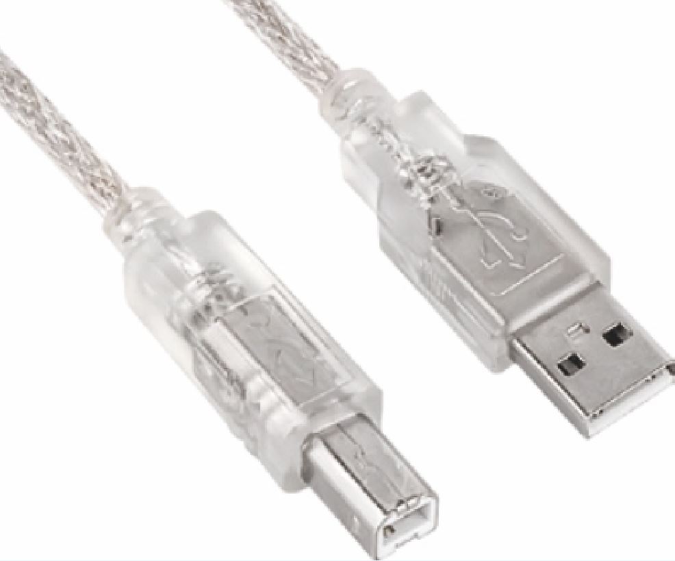 Astrotek USB 2.0 Printer Cable 5m - Type A Male to Type B Male Transparent Colour