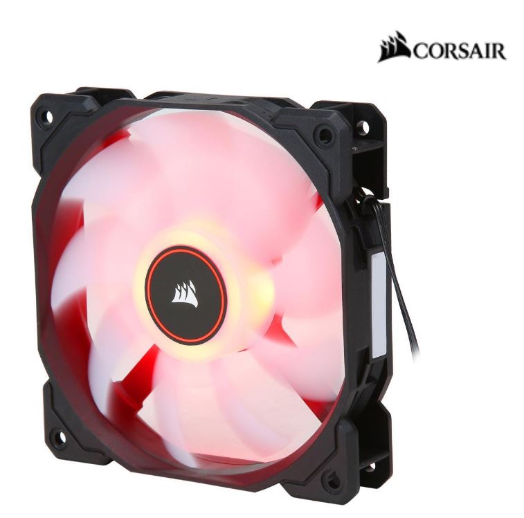 Corsair Air Flow 120mm Fan Low Noise Edition / Red LED 3 PIN - Hydraulic Bearing, 1.43mm H2O. Superior cooling performance