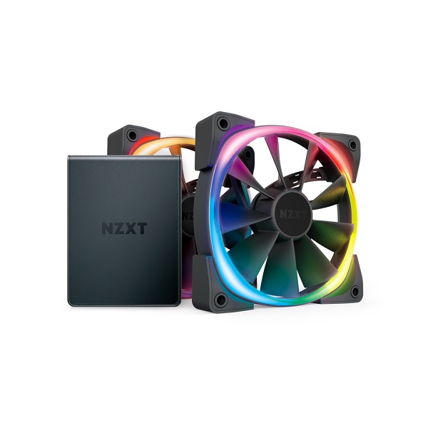 NZXT 120mm Aer RGB 2 PWM 1500RPM Fan 2 Pack With HUE 2 Lighting NZXT 120mm Aer RGB 2 PWM 1500RPM Fan 2 Pack With HUE 2 Lighting