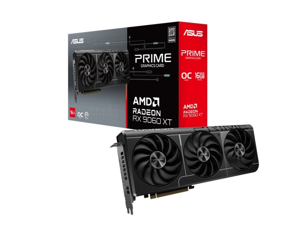 (image for) ASUS AMD Radeon PRIME-RX9060XT-O16G RX 9060 XT 16GB GDDR6 OC Edition 20 Gbps 550W