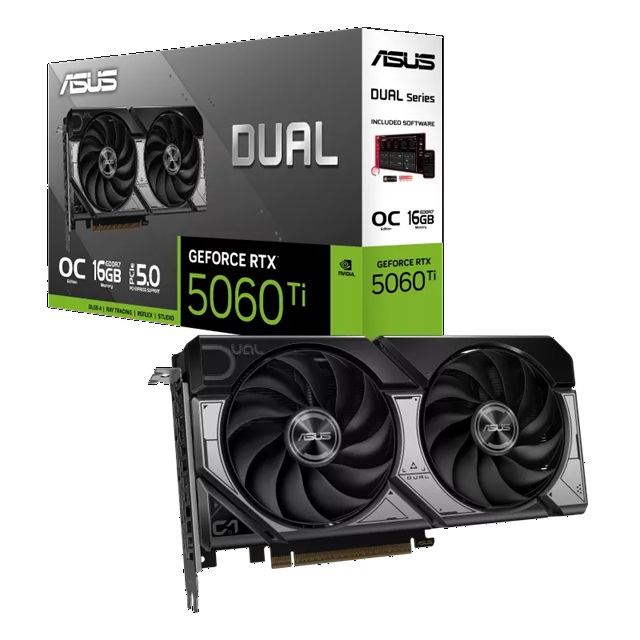 ASUS Dual GeForce RTX 5060 Ti 16GB - Black OC Edition, NVIDIA, GDDR7, 4608 CUDA Cores, 28Gbps, 128-bit, PCIe 5.0, HDMI 2.1b, DP (image for) ASUS Dual GeForce RTX 5060 Ti 16GB - Black OC Edition, NVIDIA, GDDR7, 4608 CUDA Cores, 28Gbps, 128-bit, PCIe 5.0, HDMI 2.1b, DP