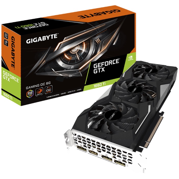Gigabyte nVidia GeForce GTX 1660 Ti Gaming OC 6GB PCIe Video Car Gigabyte nVidia GeForce GTX 1660 Ti Gaming OC 6GB PCIe Video Car