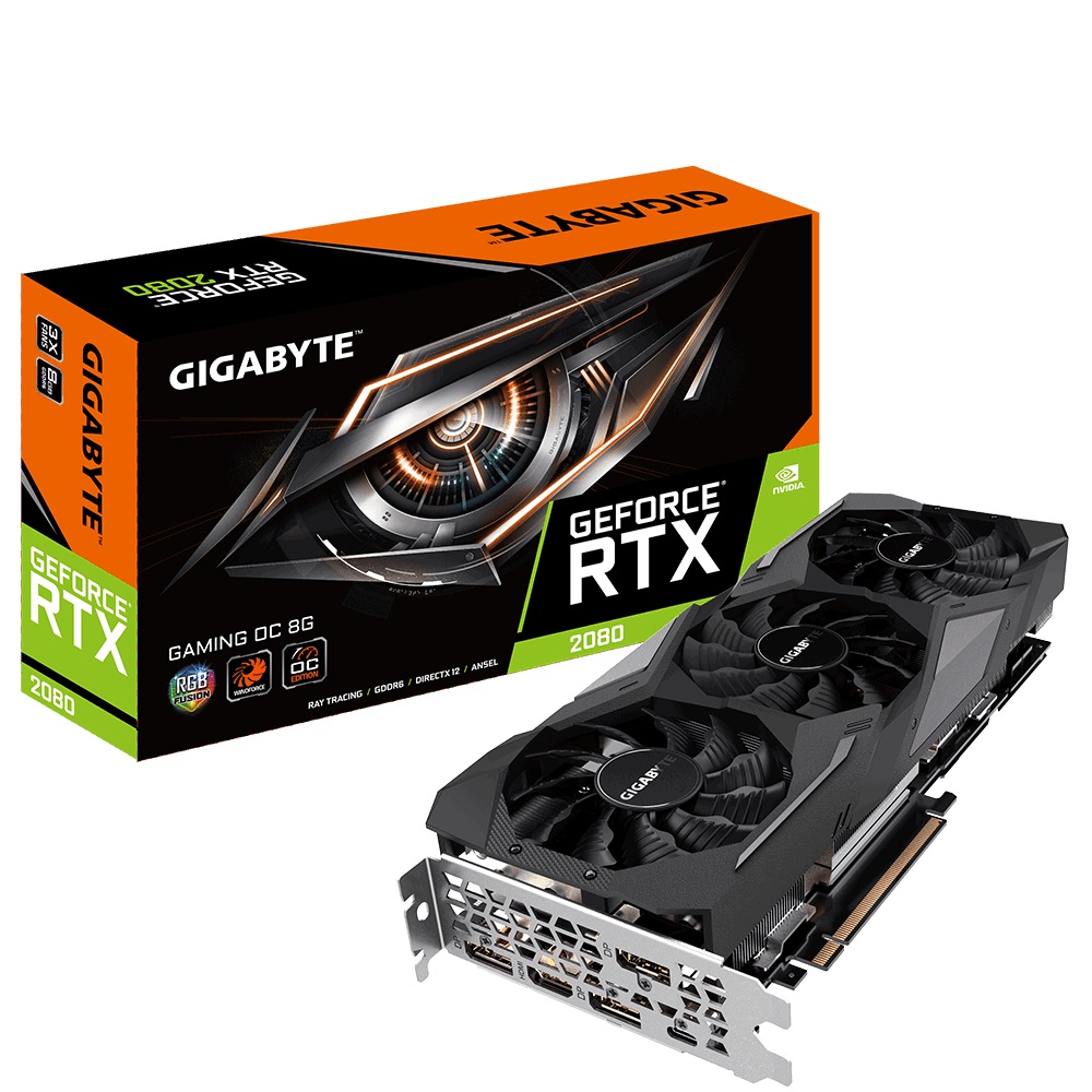 Gigabyte nVidia GeForce RTX 2080 GAMING OC 8GB GDDR6 8K 7680x432 Gigabyte nVidia GeForce RTX 2080 GAMING OC 8GB GDDR6 8K 7680x432