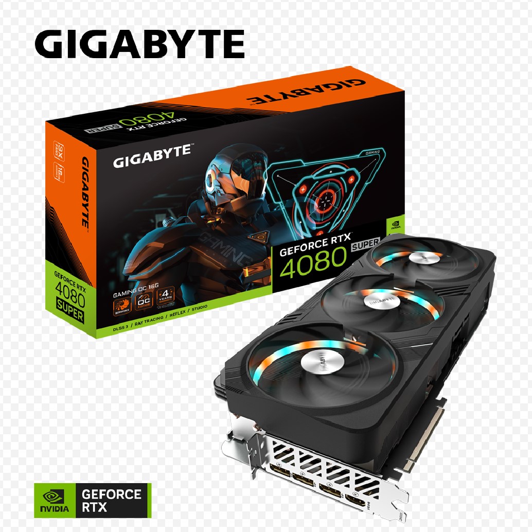 Gigabyte GeForce RTX 4080 SUPER GAMING OC16GD GDDR6X Video Card 2595 MHz PCIE4.0x16 DP1.4a 3 HDMI 2.1 1