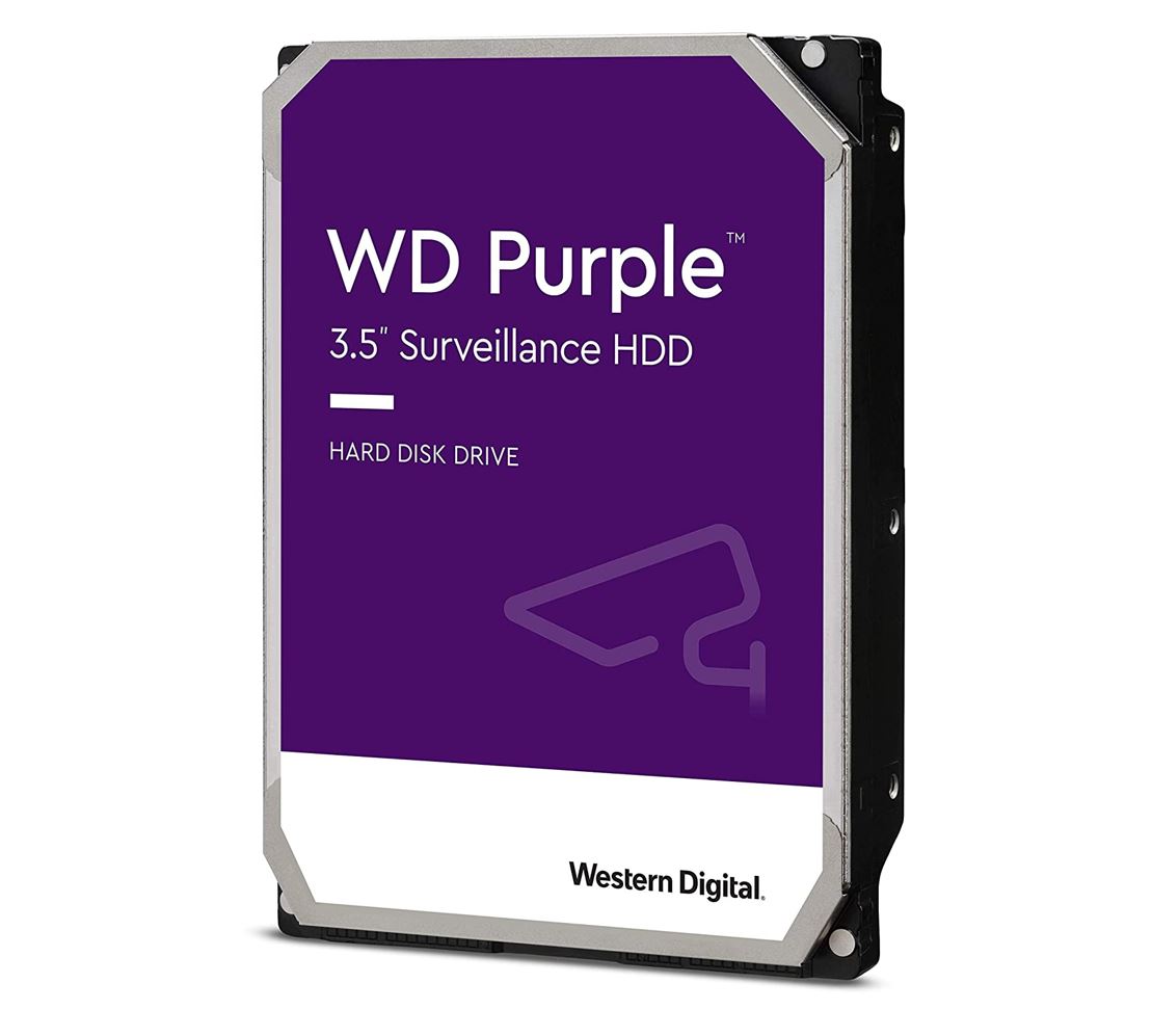 Western Digital WD Purple 2TB 3.5" Surveillance HDD 5400RPM 64MB SATA3 6Gb/s 145MB/s 180TBW 24x7 64 Cameras AV NVR DVR