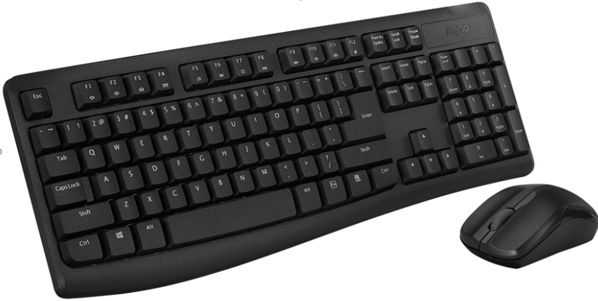 (image for) RAPOO X1800Pro Wireless Mouse & Keyboard Combo - 2.4G, 10M Range, Optical, Long Battery, Spill-Resistant Design,1000 DPI