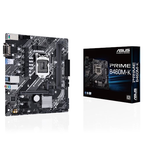 ASUS B460M-K mATX Motherboard Intel 10th Gen LGA1200, M.2 Support, DDR4, 1G Ethernet, USB 3.2 Gen1 USB Type-A ASUS B460M-K mATX Motherboard Intel 10th Gen LGA1200, M.2 Support, DDR4, 1G Ethernet, USB 3.2 Gen1 USB Type-A