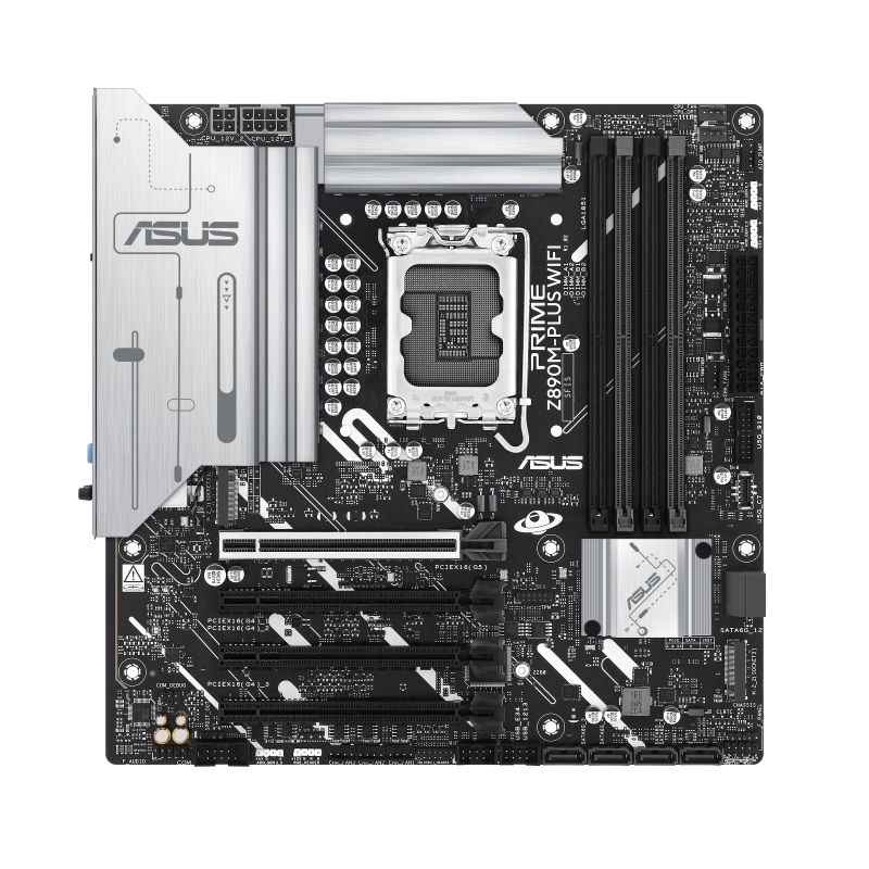 (image for) ASUS PRIME Z890M PLUS, MATX, INTEL LGA1851, 4x DDR5 DIMM max 192GB, Max 8400MHz, 1x PCIE5.0(CPU), 3xPCIE4.0, 1x M.2(CPU)