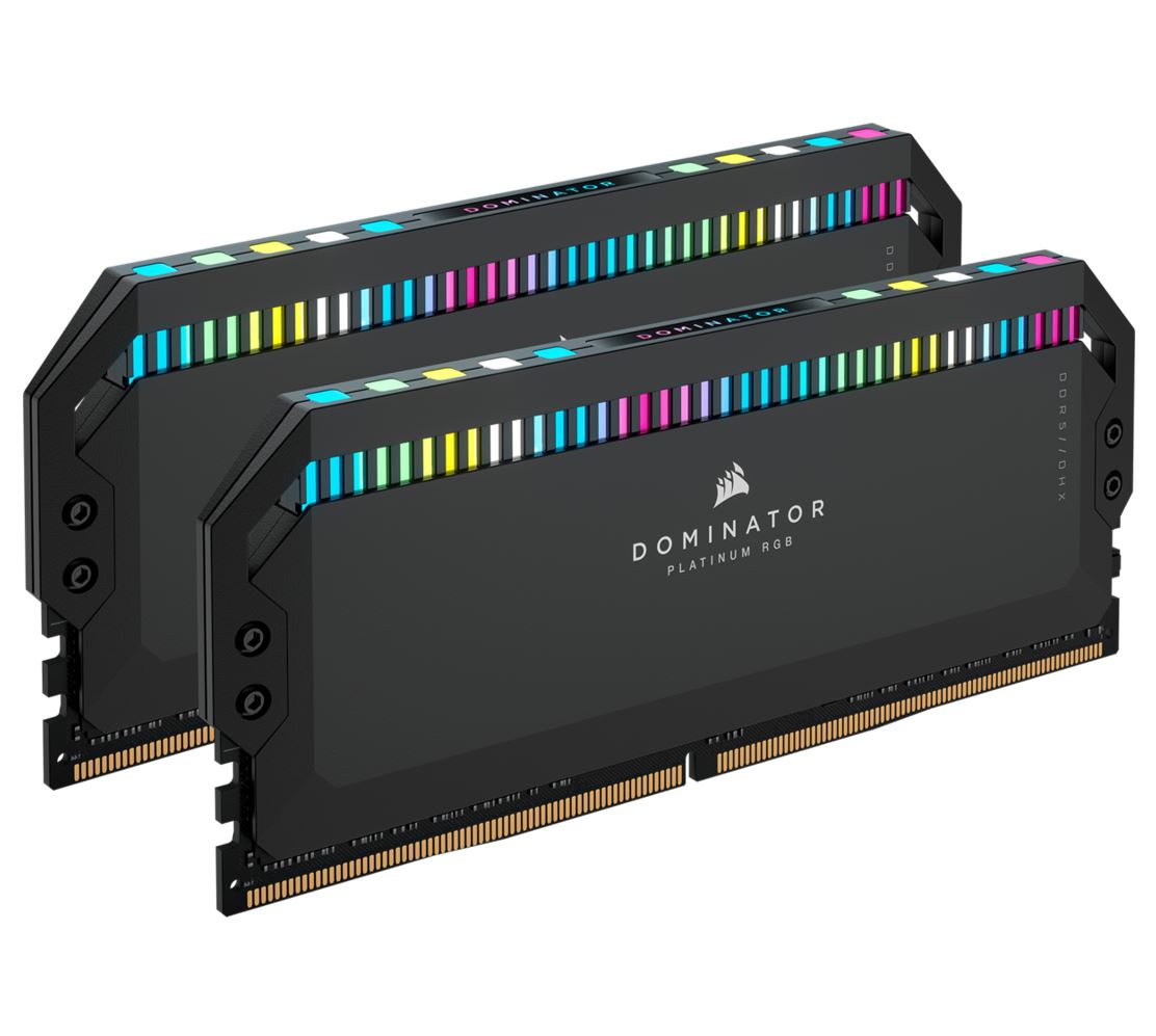 Corsair Dominator Platinum RGB 32GB (2x16GB) DDR5 UDIMM 5200Mhz C38 1.25V Black Desktop PC Gaming Memory