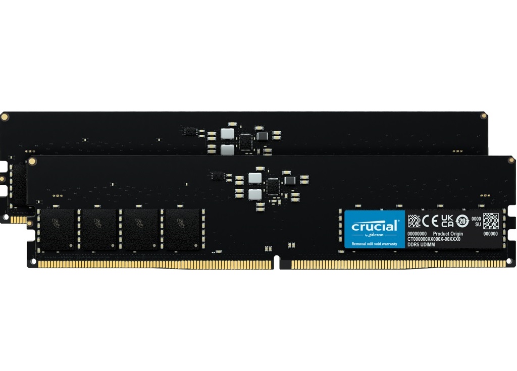 Crucial 32GB (2x16GB) DDR5 UDIMM 5600Mhz C46 1.1V Black Desktop Memory