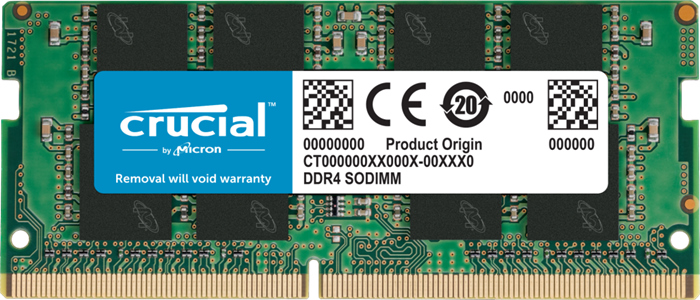 Crucial 16GB (1x16GB) DDR4 SODIMM 3200MHz CL22 Notebook Laptop Memory RAM