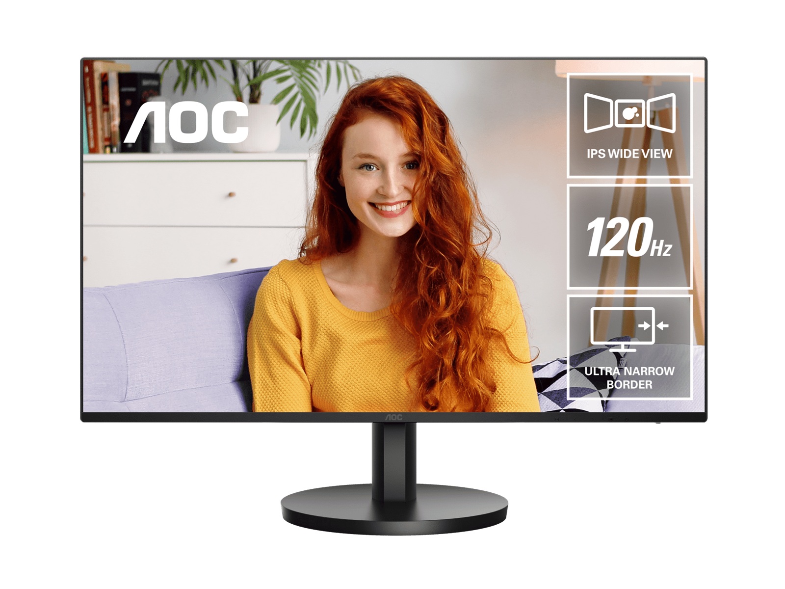 (image for) AOC 27" IPS, 120Hz, 250cd/m2, Full HD 1920x1080 @ 100Hz HDMI, 1920x1080 @ 60Hz VGA, Flicker Free, VESA 100, Office Mon