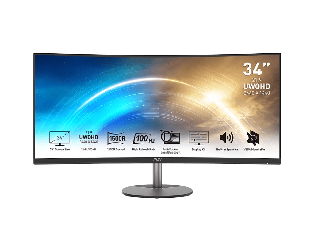 34" MSI PRO MP341CQ (UWQHD) MONITOR (image for) 34" MSI PRO MP341CQ (UWQHD) MONITOR