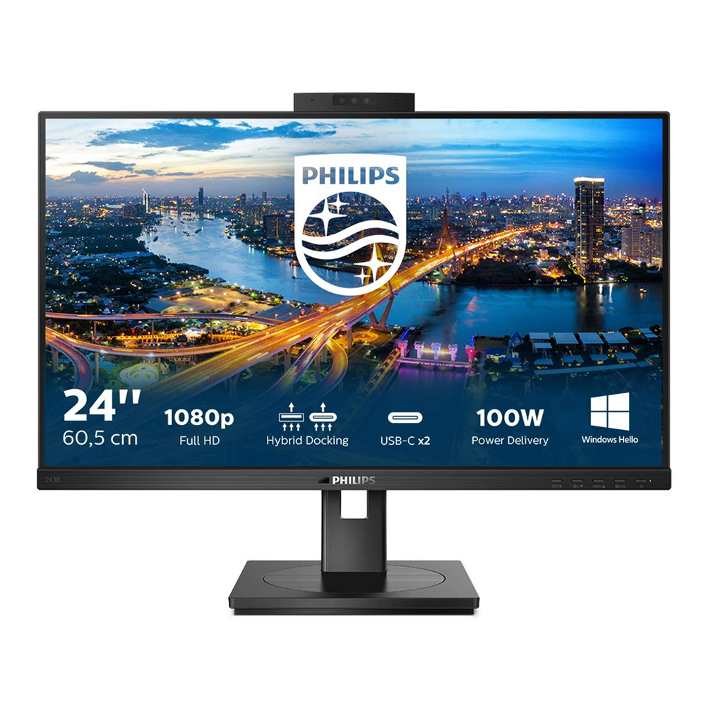 (image for) Philips 243B1JH 23.8" IPS USB-C DOCK Monitor Hdmi DP H-Adj