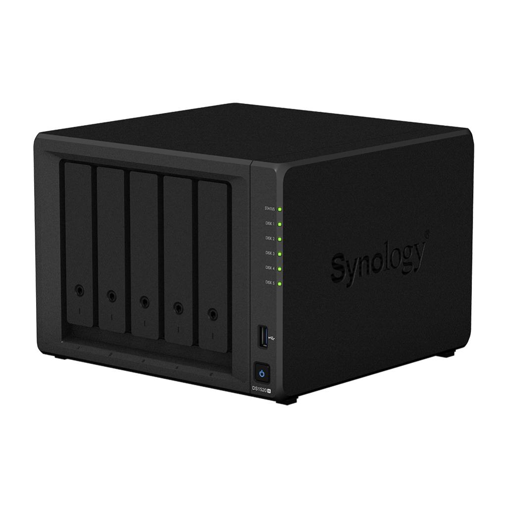 Synology DiskStation DS1520+ 5-Bay 3.5" Diskless 4xGbE NAS (Tower),Intel J4125 4-core 2.0GHz,8GB RAM,2xUSB3,2x eSATA,3Yr