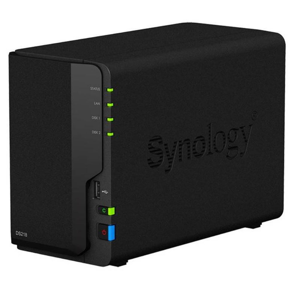 Synology DiskStation DS218 2-Bay 3.5" Diskless 1xGbE NAS, Realtek RTD1296 quad-core 1.4GHz, 2GB RAM, 2xUSB3, 1xUSB2, 1 x 1Gb LAN