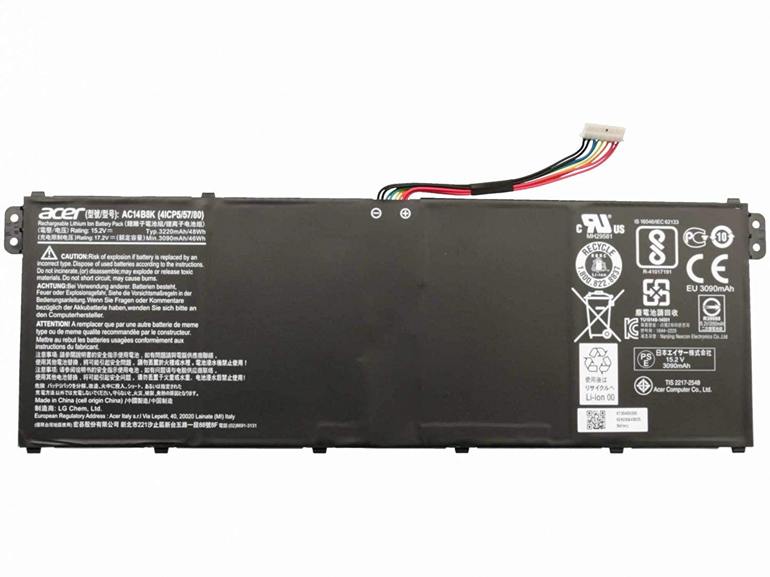 Acer KT.0040G.006 Alternative to KT.00403.041 SP513-51 15.2V 46W Acer KT.0040G.006 Alternative to KT.00403.041 SP513-51 15.2V 46W