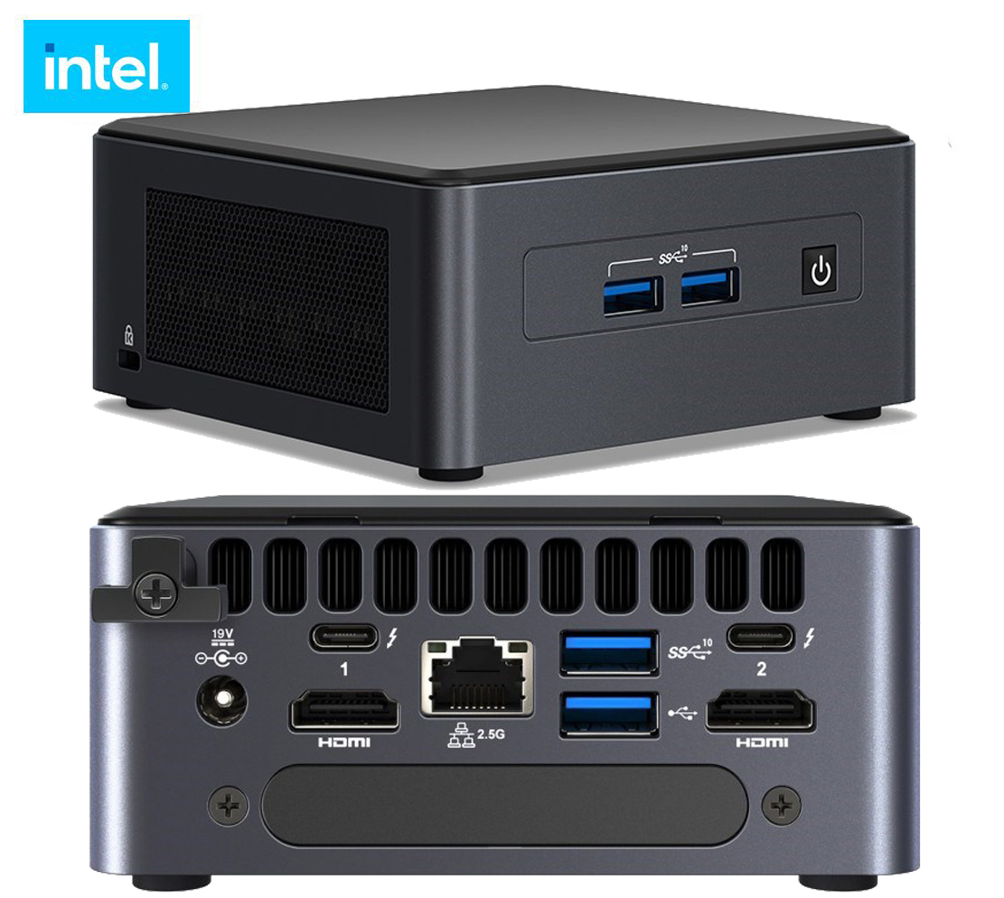 Intel NUC mini PC i5-1145G7 4.4GHz 2xDDR4 SODIMM M.2 PCIe + SATA, mDP,HDMI,USB-C(DP1.4) 2.5GbE LAN WiFi6 BT (No Cord)