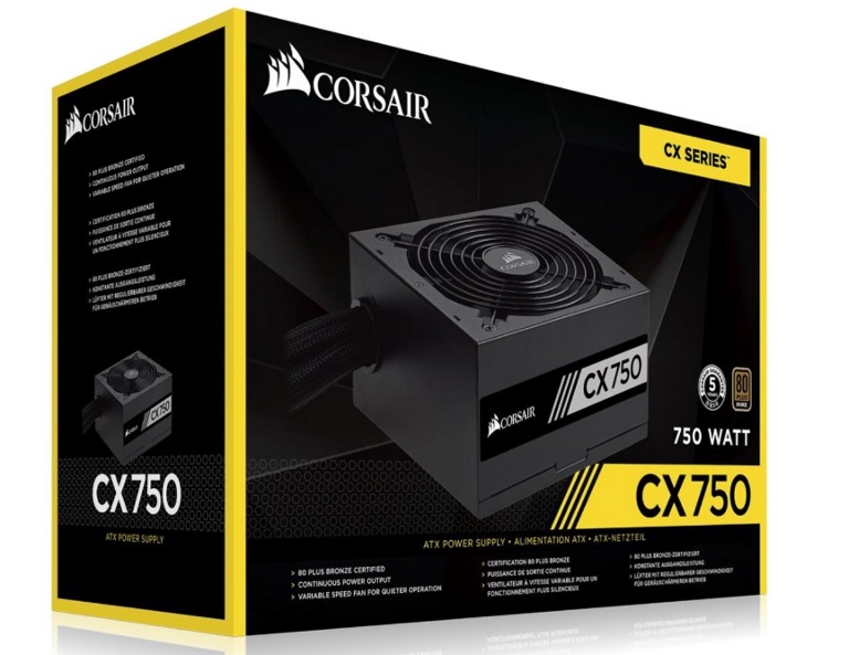 Corsair 750W CX 80+ Bronze 140mm FAN - 20+4 Pin, 4+4 Pin ESP, 2x Corsair 750W CX 80+ Bronze 140mm FAN - 20+4 Pin, 4+4 Pin ESP, 2x
