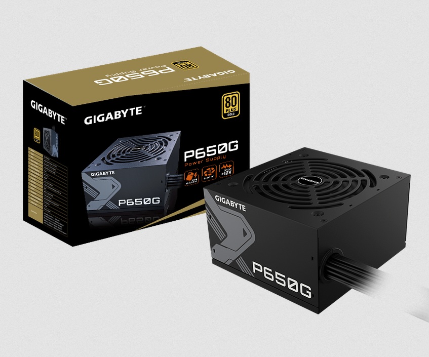 (image for) Gigabyte GP-P650G 650W ATX PSU Power Supply 80+ 120mm 12V >100K Hrs 60-50 Hz 650W 120mm Fan 80 PLUS Gold